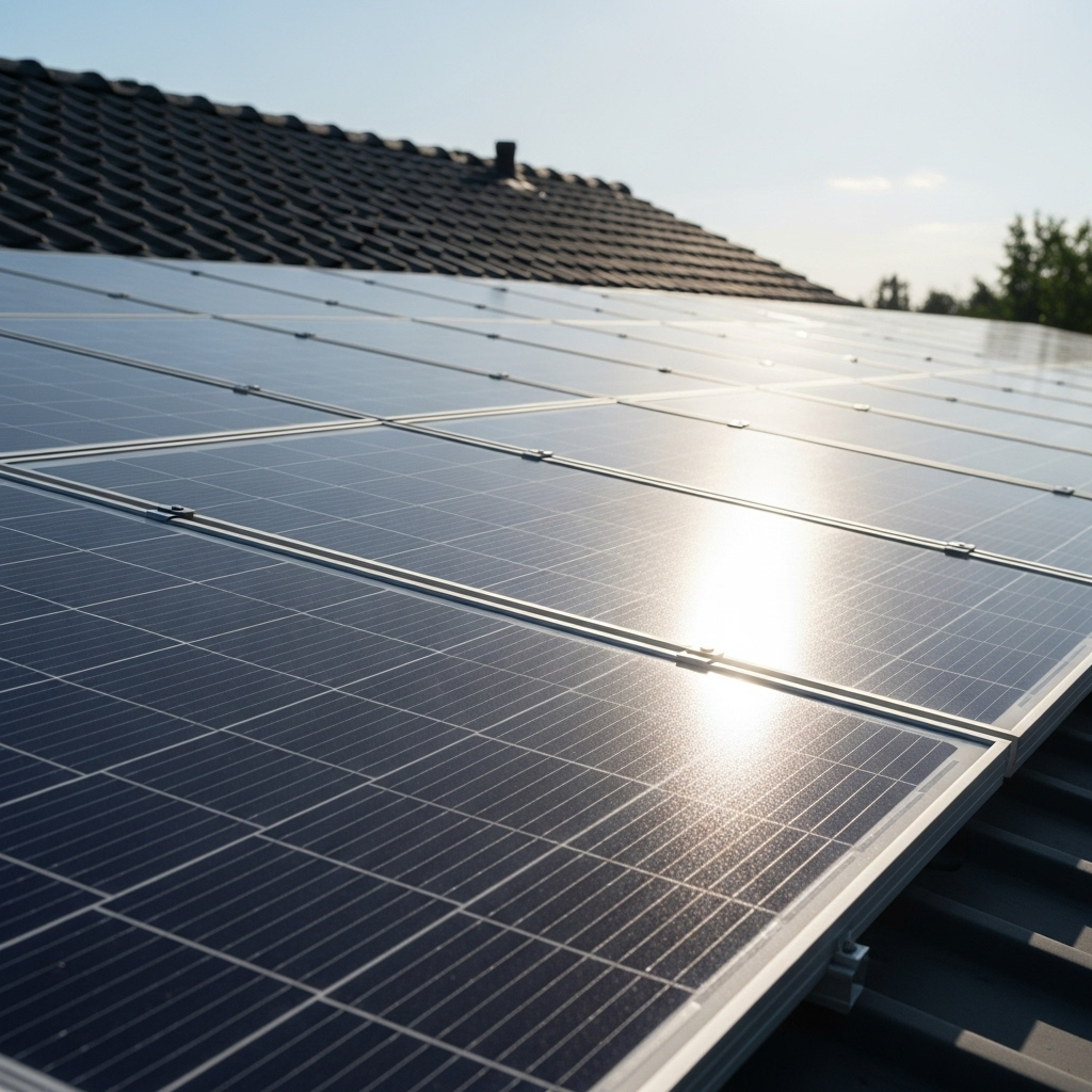 Maison équipée de panneaux solaires